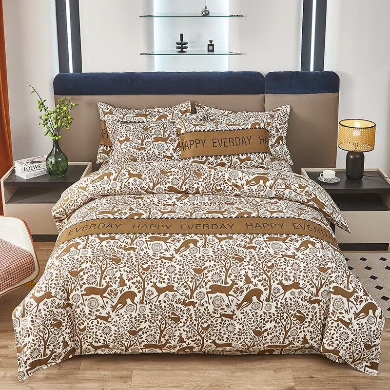 Roupa de Cama de Luxo Completa em Algodão 4 pçs