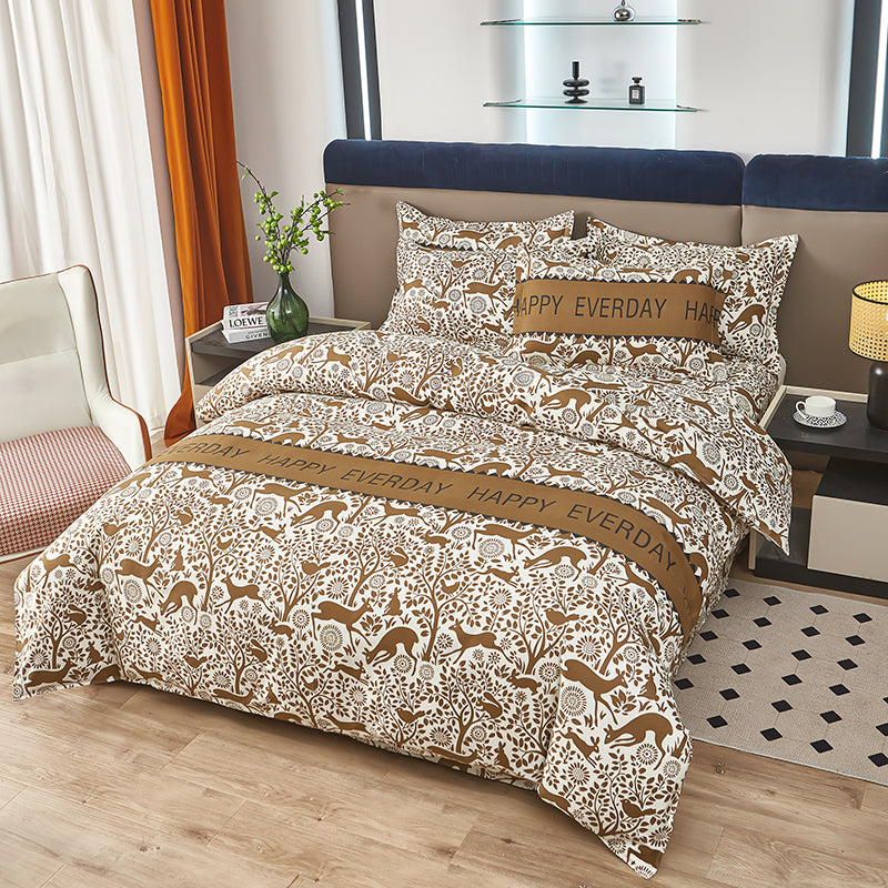 Roupa de Cama de Luxo Completa em Algodão 4 pçs